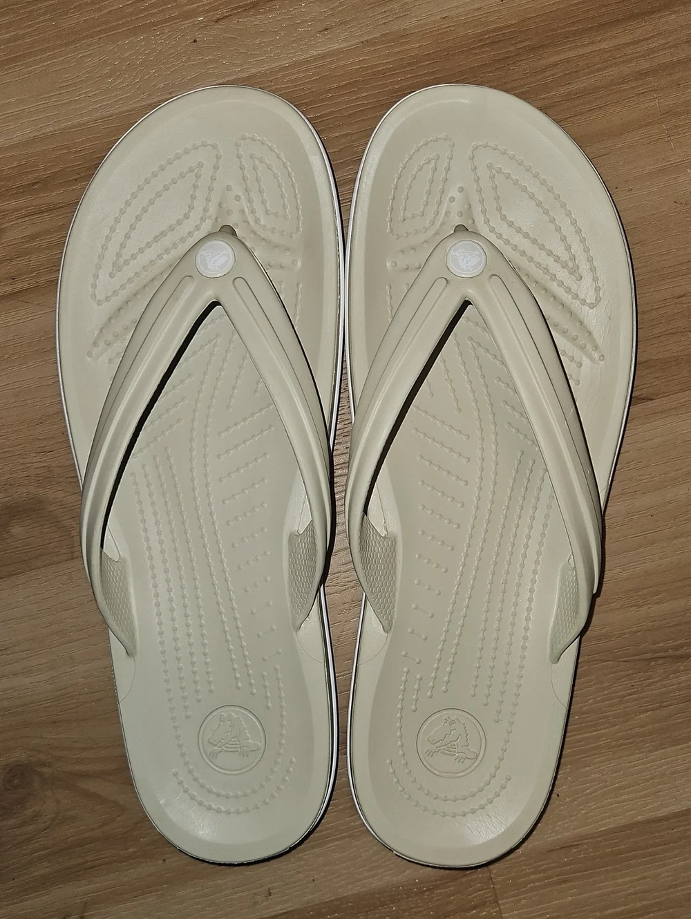 CROCS Men's Beige Cream Flip-Flop Sandals